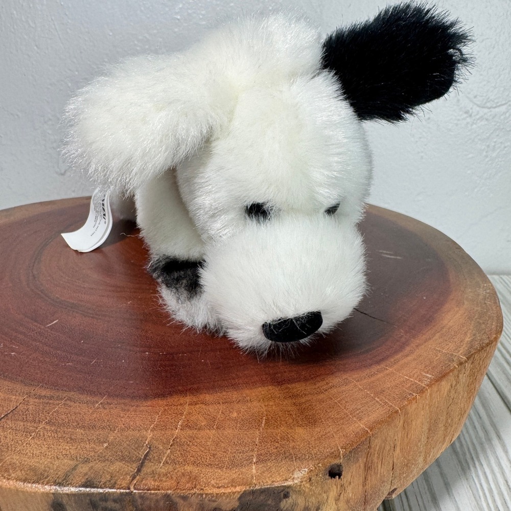 Battat Plush Puppy Dog White Black Spotted Stuffed Animal Red Collar 8 Inch‎